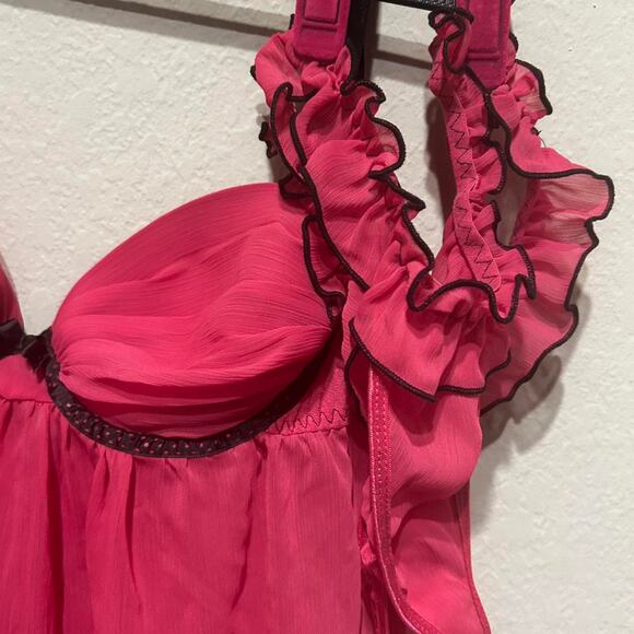 Y2K hot Pink and black Ambriel lingerie set - Picture 3 of 8